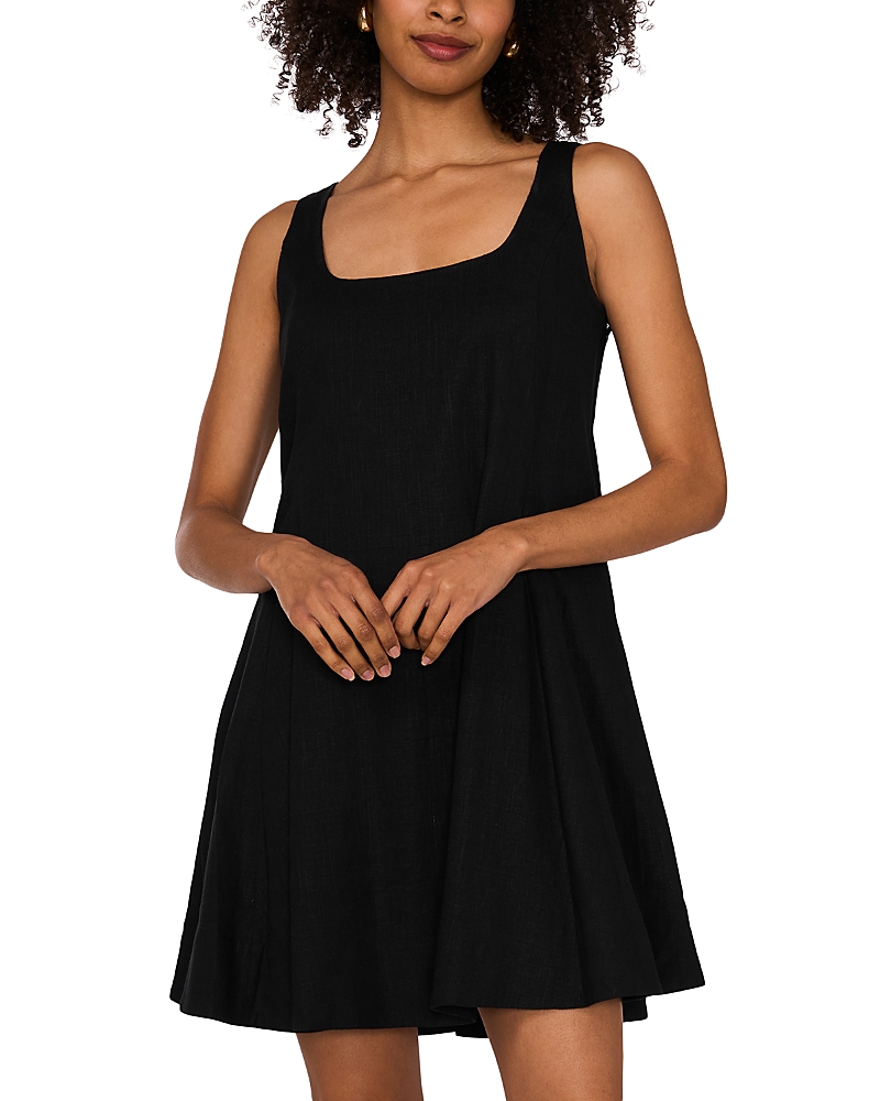 1.state Sleeveless Full Circle Minidress In Rich Black
