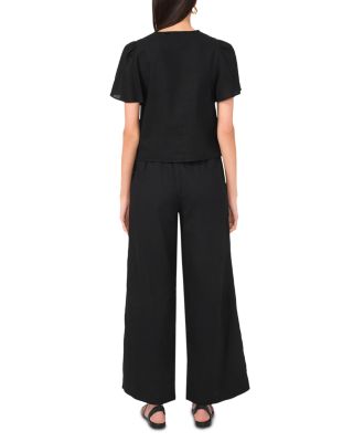 Short Sleeve Tie Front Top