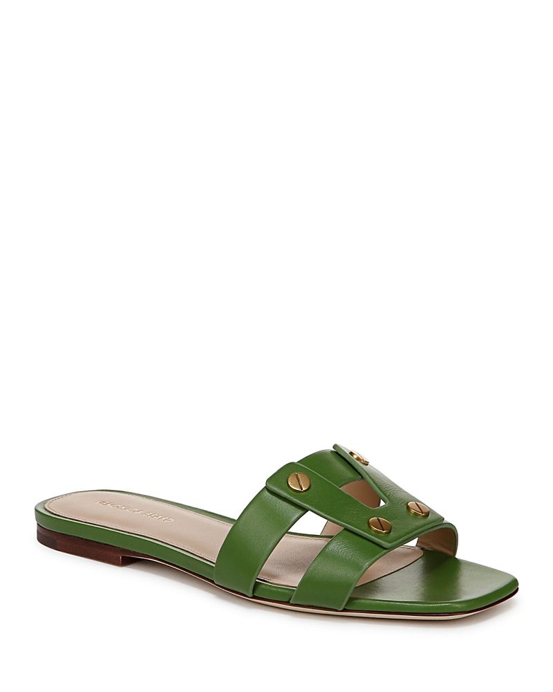 Shop Veronica Beard Women's Via Leather Slide Sandals