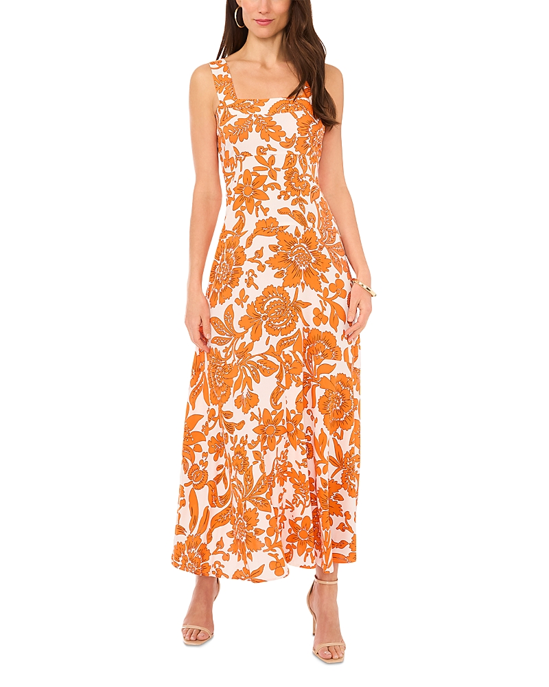 Shop Vince Camuto Floral Square Neck Maxi Dress In New Ivory