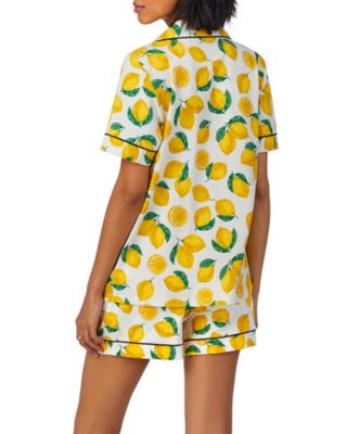 Printed Short Sleeve Boxer Pajama Set