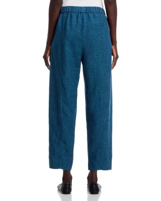 Washed Linen D&eacute;lav&eacute; Ankle Lantern Pants
