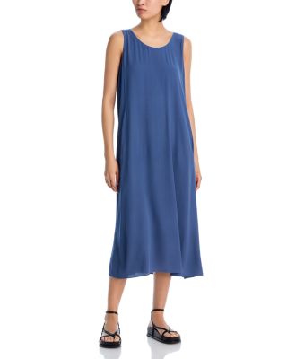 Eileen Fisher - Silk Scoop Neck Midi Dress