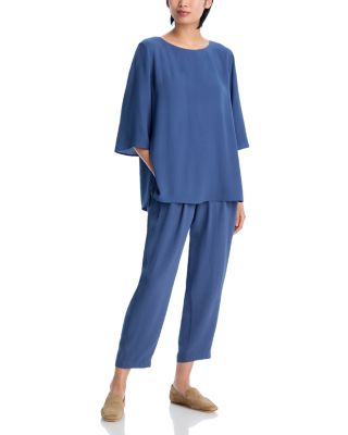 Silk Pleated Lantern Pants