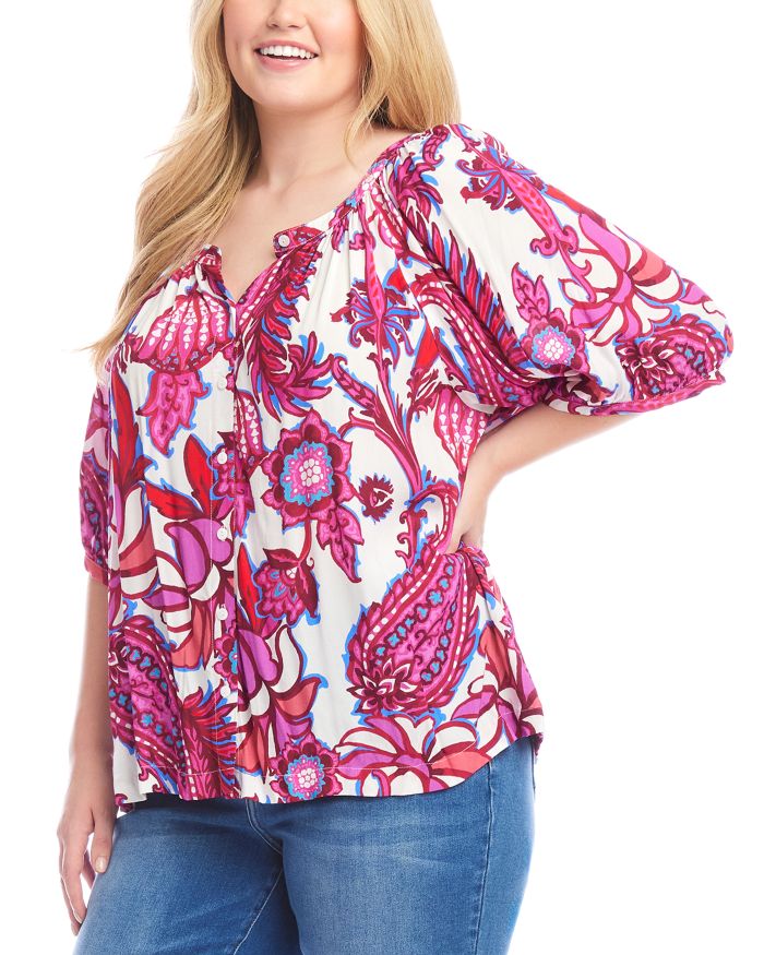 Plus Paisley Print Blouse