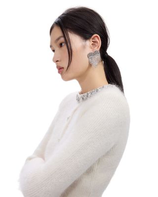 Crystal Heart Fringe Earrings