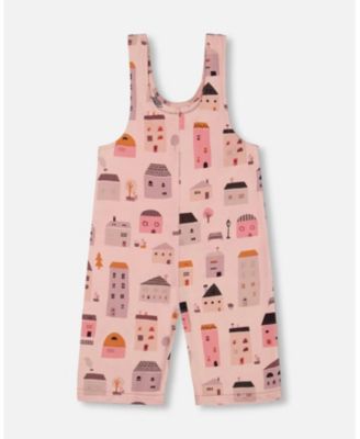 Girls' Printed French Terry Overalls - Little Kid