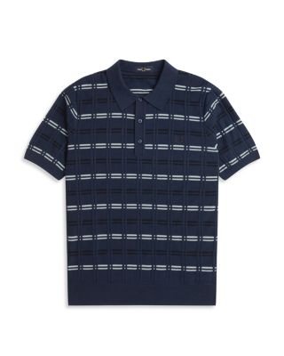 Fred Perry - Patterned Ribbed Knit Polo Shirt