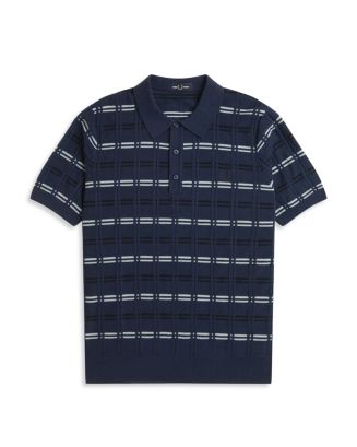 Fred Perry Patterned Ribbed Knit Polo Shirt | Bloomingdale's