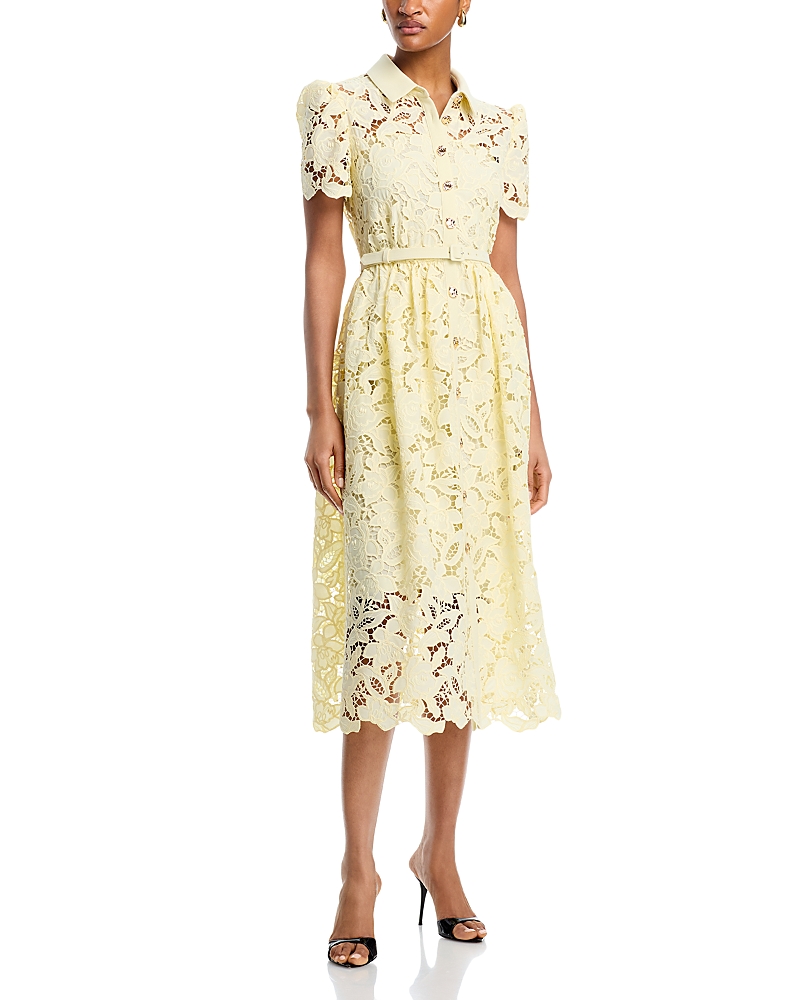 SELF-PORTRAIT SELF-PORTRAIT LACE COLLARED MIDI DRESS