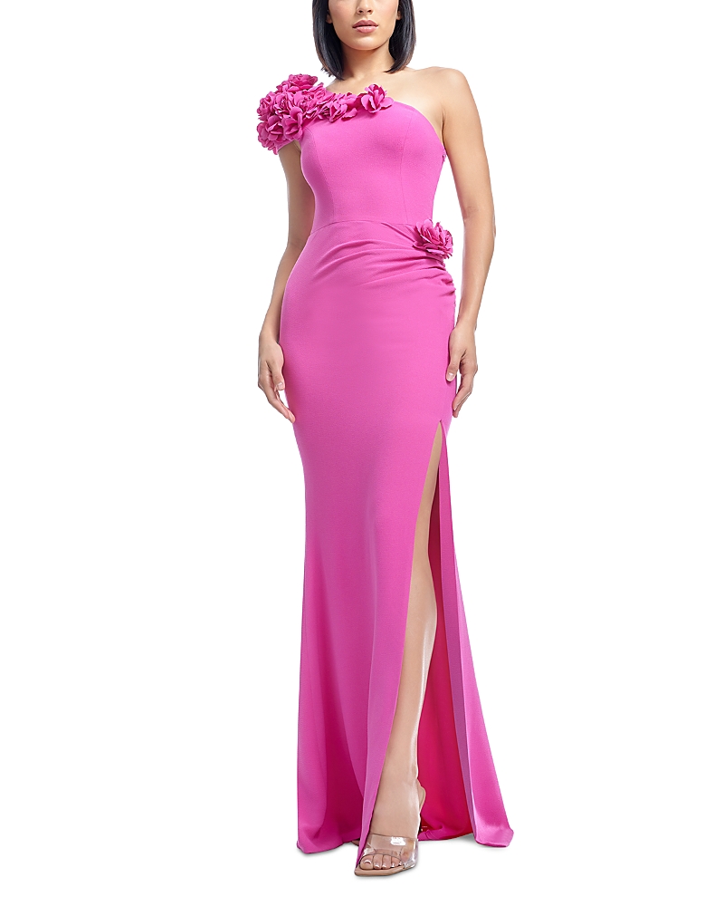 Dress The Population Aubriella Rosette One Shoulder Gown