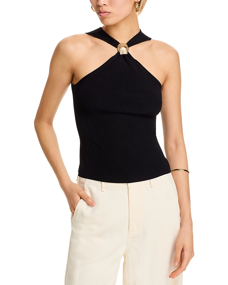 Rails Senna Metal Accent Rib Halter Top