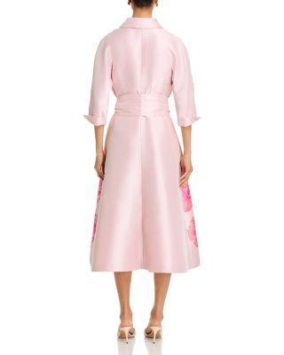 Mikado Floral Print Shirt Dress