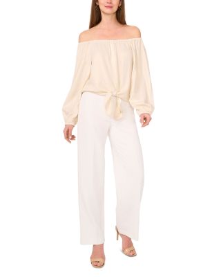 Off The Shoulder Tie Hem Top