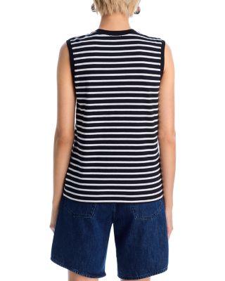 Striped Sleeveless Jersey Top