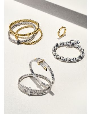 18K Yellow Gold EKA Polished Rondelle Box Link Flex Bracelet