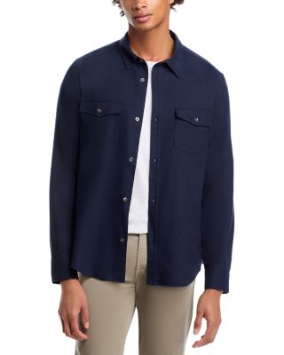 FRAME - Cotton & Merino Wool Regular Fit Button Down Shirt