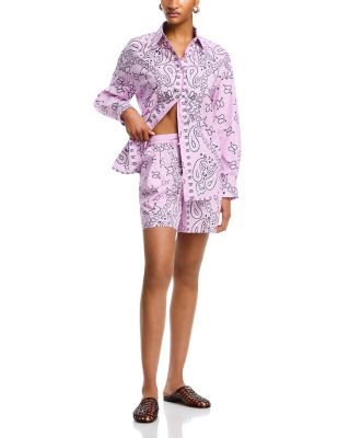 Paisley Print Drawstring Shorts