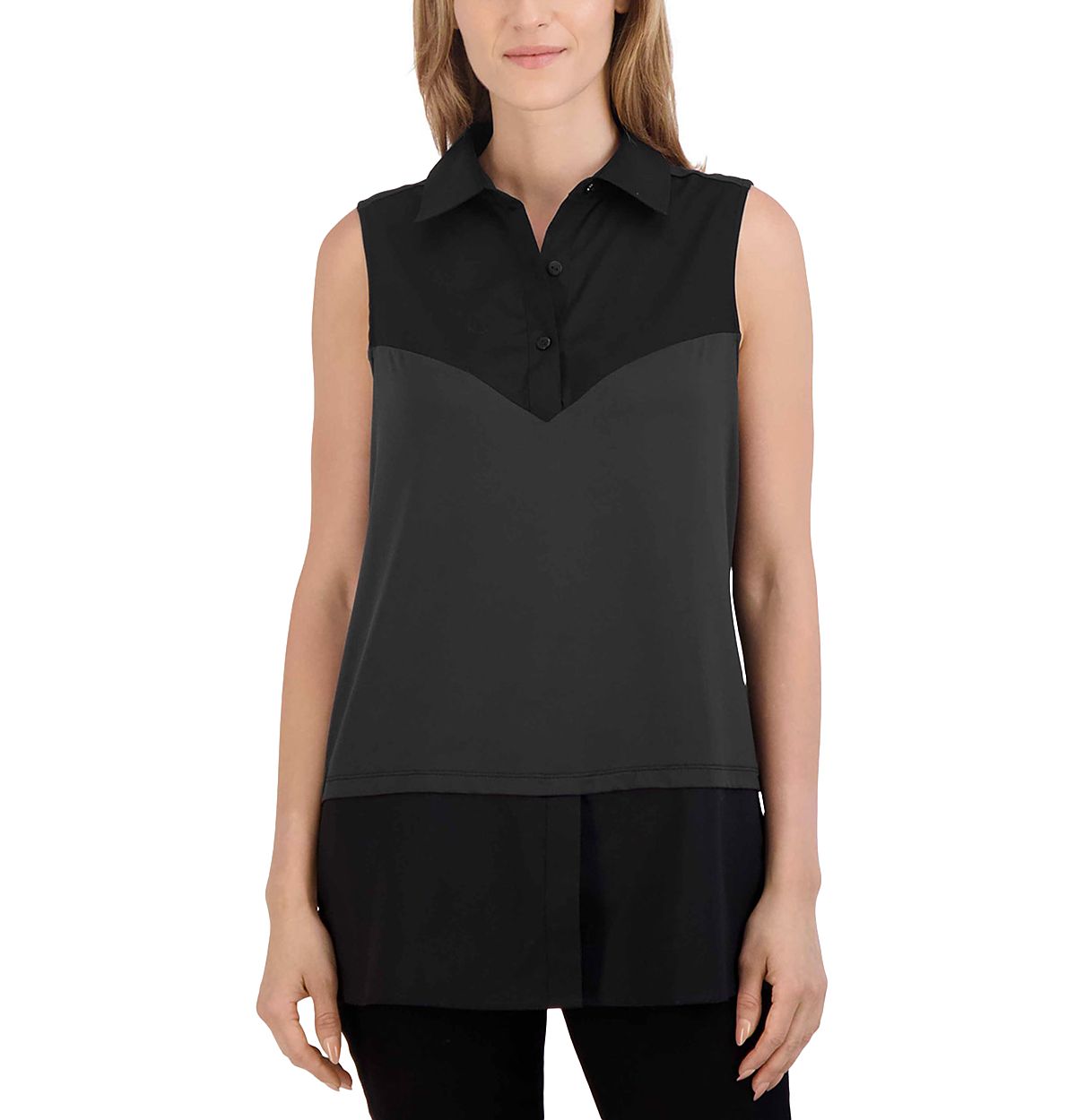 Foxcroft Sasha Mixed Media Top