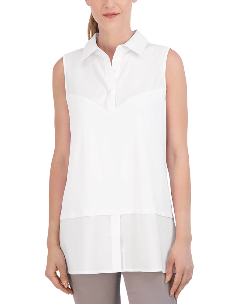 Foxcroft Sasha Mixed Media Top