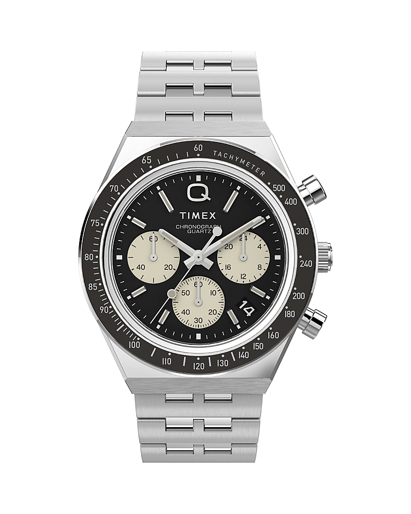 Timex Q Timex Chronograph Stainless Steel Bracelet Watch, 36mm
