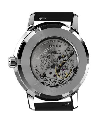 x Peanuts Marlin Automatic Snoopy Flying Ace Leather Strap Watch, 40mm