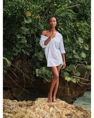 Striped Button Front Sleepshirt