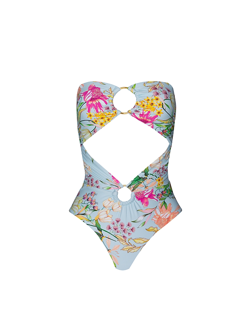 Pq Swim Strapless One Piece Swimsuit In Floret