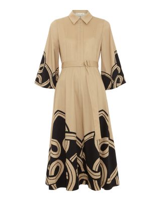 Breena Border Print Midi Dress