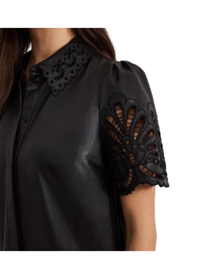 Cutwork Faux Leather Dress