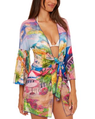 Positano Mesh Kimono Swim Cover-Up