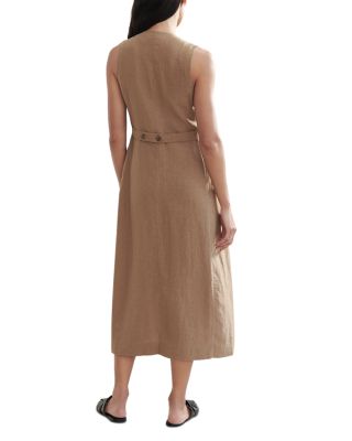 Callan Linen Button Front Midi Dress