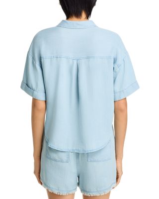 Chambray Button Front Top - Exclusive 