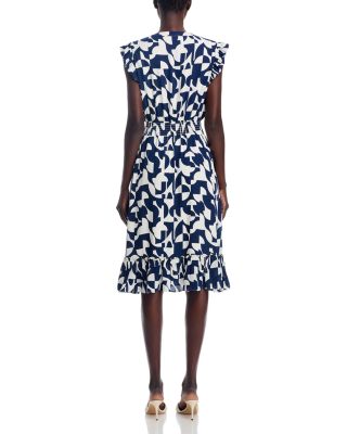 Ruffled Trim Smocked Waist Dress