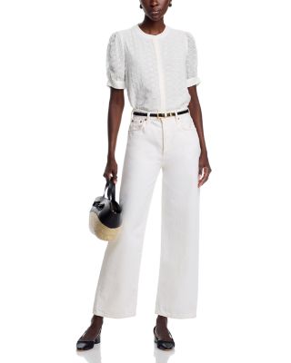 Mandarin Collar Button Front Top