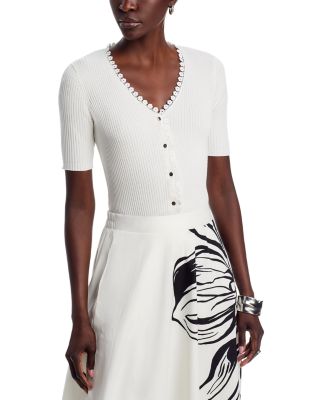 Rib Knit Button Front Sweater