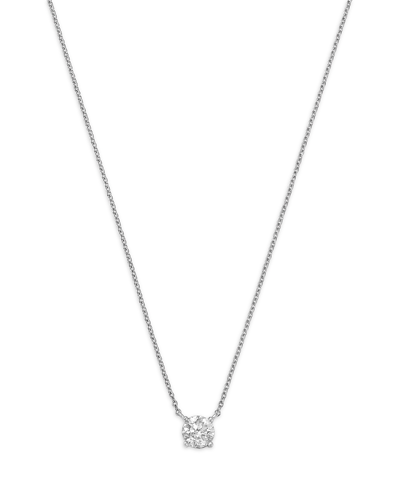 Bloomingdale's Fine Collection Diamond Certified Solitaire Pendant Necklace in 14K White Gold, 0.50 tcw