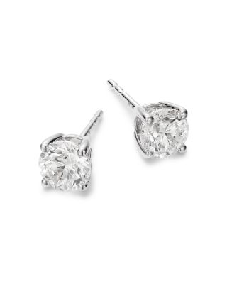 Diamond Certified Solitaire Studs in 14K White Gold, 1.5 tcw
