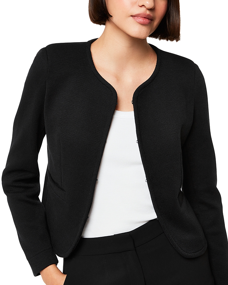 Whistles Collarless Jersey Jacket In Black