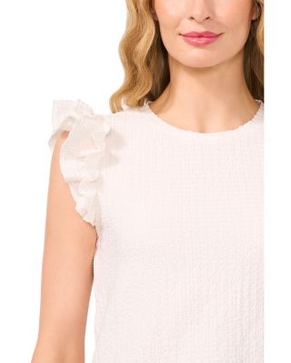 Ruffle Sleeve Textured Top