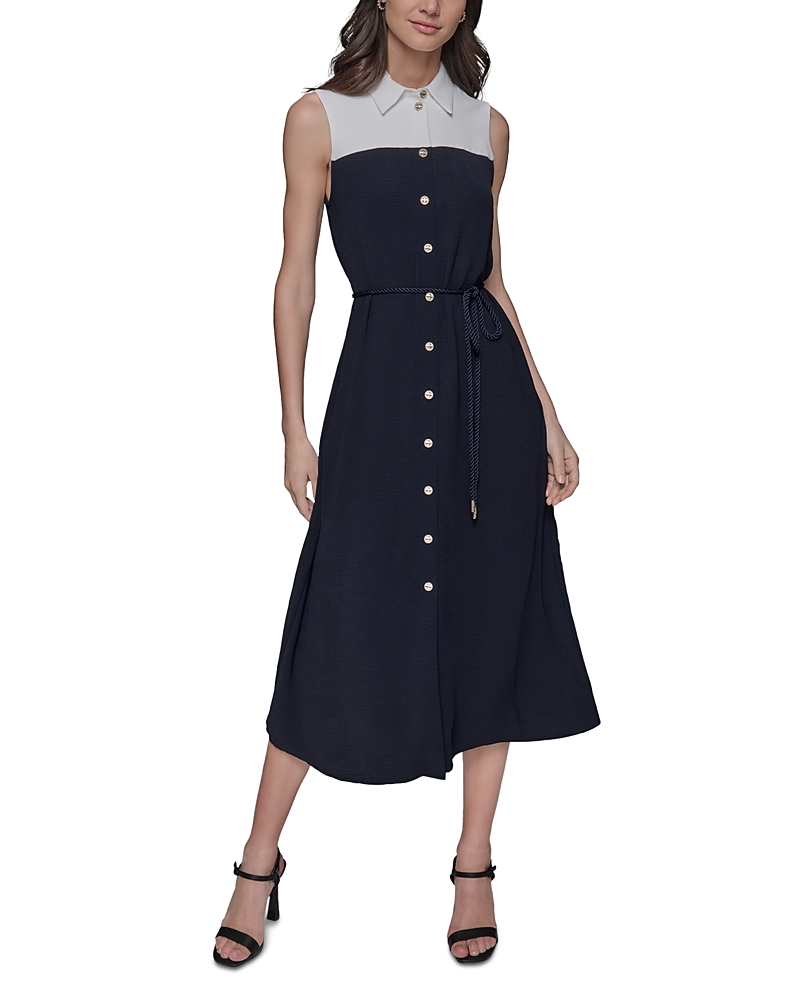 KARL LAGERFELD COLOR BLOCK MIDI DRESS
