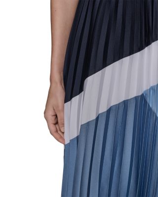 KARL LAGERFELD PARIS Jersey Satin Color Block Midi Dress | Bloomingdale's  Women