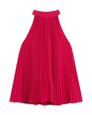 Jamaya High Neck Sleeveless Pleated Top