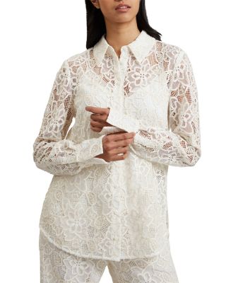 Ted Baker - Blond Long Line Lace Shirt