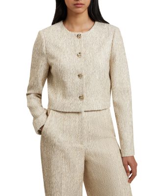 Ted Baker - Vulpa Tailored Boucl&eacute; Fitted Cropped Jacket