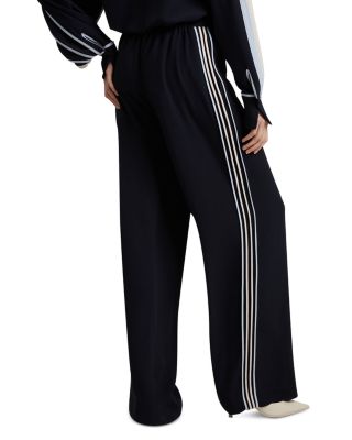 Gorjja Piping Detail Wide Leg Crepe Pants