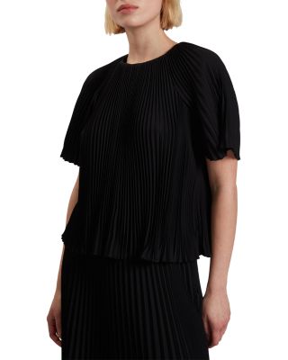 Agara Pleated Short Sleeve Blouse