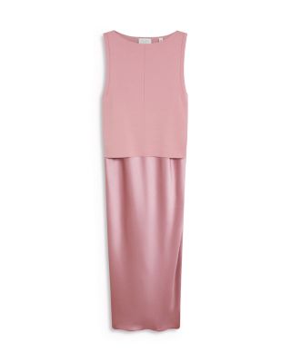 Ammil Satin Dress with Knit Bodice