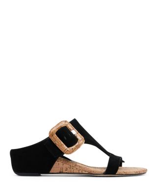 Women's Slip On Buckled Wedge Sandals