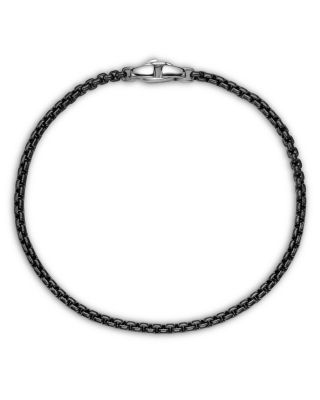 Box Chain Bracelet with Stainless Steel and Sterling Silver, 2.7mm